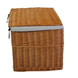 Zoom Cestone vimini naturale 1-5 con fodera bianca rettangolare cm 76x55h49/52