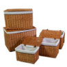 Cestone vimini naturale rettangolare 76x55xH49/52 cm con fodera