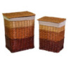 Cestone vimini sfumato naturale rettangolare 45x33xH55 cm robusto