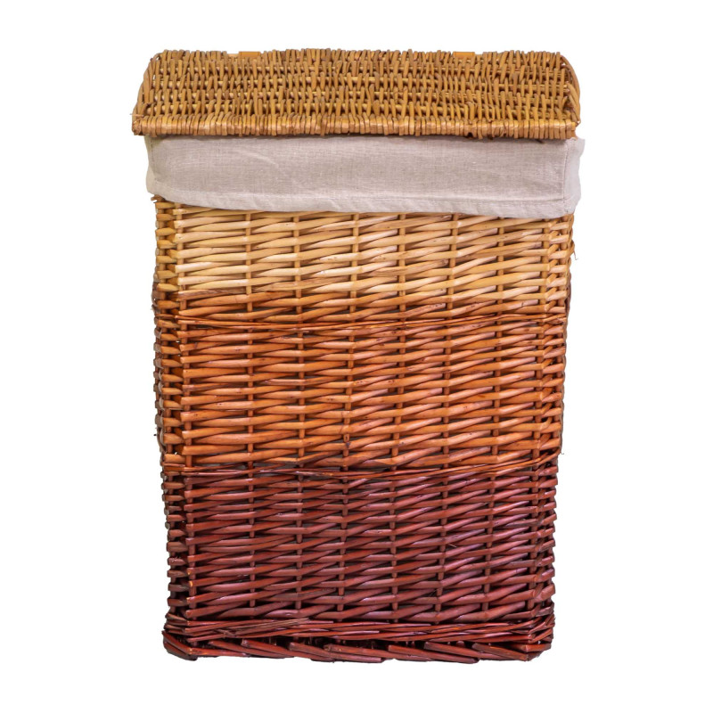 Cestone vimini sfumato naturale rettangolare 45x33xH55 cm robusto
