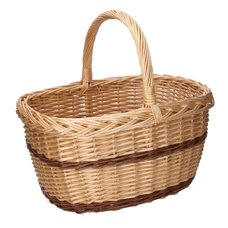 Cesto vimini naturale ovale 40x32xH21 cm pratico e versatile