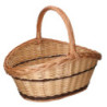 Cesto vimini manico basso naturale ovale 48x35xH17/24 cm elegante