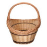 Cesto vimini manico basso naturale ovale 48x35xH17/24 cm elegante