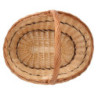 Cesto vimini manico basso naturale ovale 48x35xH17/24 cm elegante