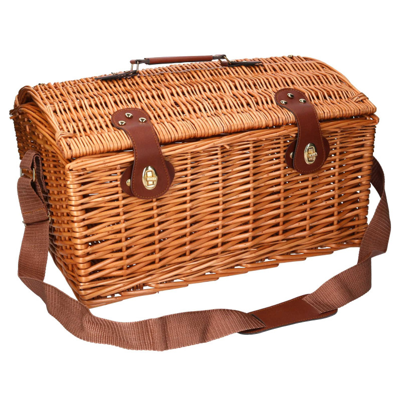 Valigia vimini naturale picnic bombè con tracolla 46×36×h26 cm — levanteshop.it