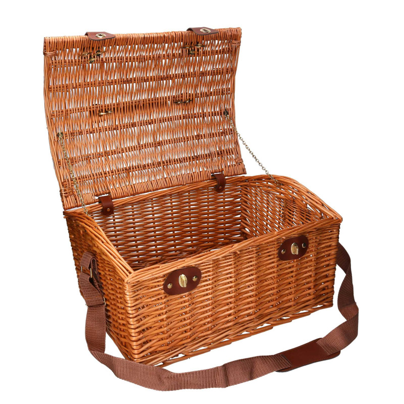 Valigia vimini naturale picnic bombè con tracolla 46×36×h26 cm — levanteshop.it