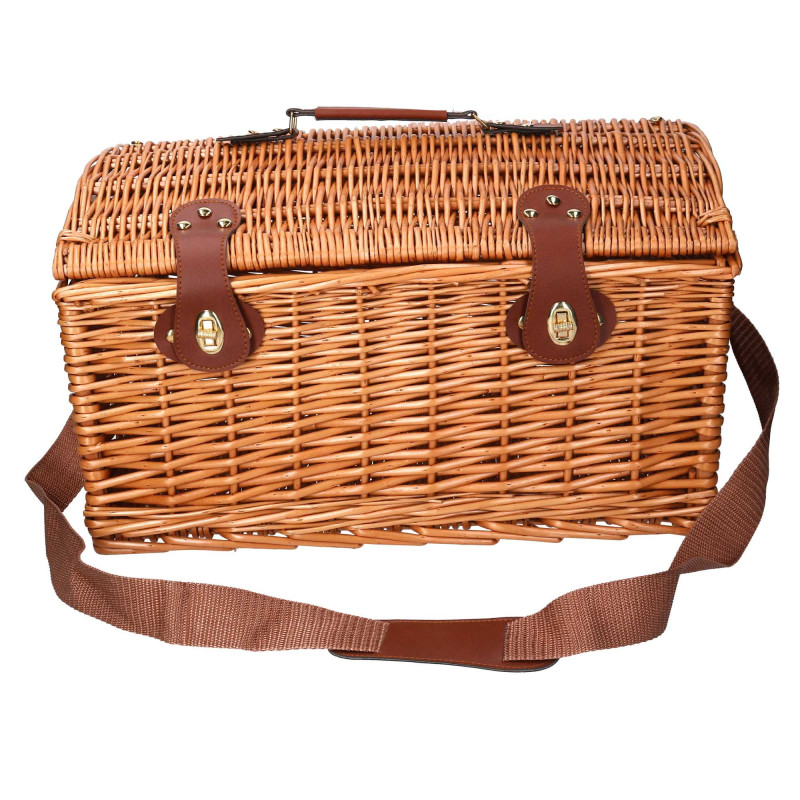 Valigia vimini naturale picnic bombè con tracolla 46×36×h26 cm — levanteshop.it
