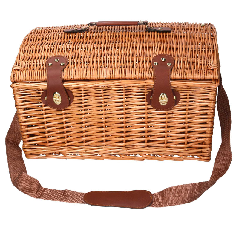 Valigia vimini naturale picnic bombè con tracolla 46×36×h26 cm — levanteshop.it