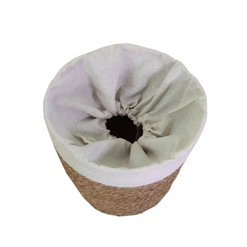Cesta fibra naturale con fodera tonda Ø38xH39/61 cm decorativa