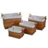 Cesta vimini naturale con fodera bianca 56x43xH36 cm elegante