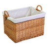 Cesta vimini naturale con fodera bianca 56x43xH36 cm elegante
