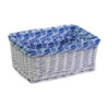 Cassetto vimini bianco felce blu rettangolare 46x33xH20 cm elegante