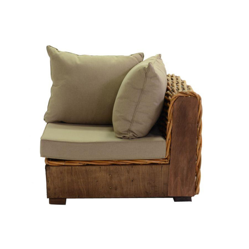Salotto rattan Istanbul naturale con cuscini 4 pezzi elegante