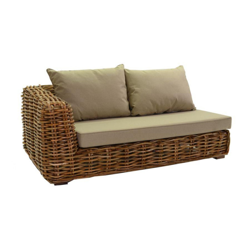 Salotto rattan Istanbul naturale con cuscini 4 pezzi elegante