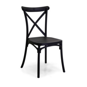 Sedia polipropilene Cross nero 39x43x45,5-89,5 cm resistente