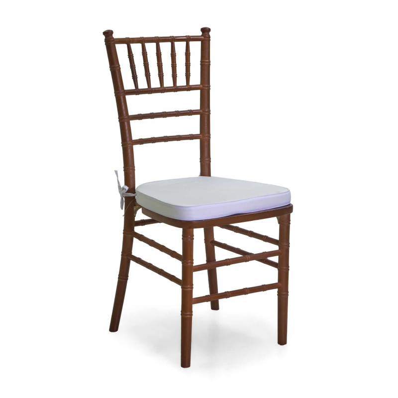 Sedia legno Chiavari noce con cuscino 40x40xh43/92 elegante