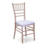 Sedia legno Chiavari sbiancato con cuscino 40x40xh43/92