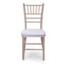 Sedia legno Chiavari sbiancato con cuscino 40x40xh43/92