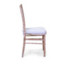 Sedia legno Chiavari sbiancato con cuscino 40x40xh43/92