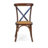 Sedia legno Cross stecche in ferro noce impilabile 51x55x89 cm