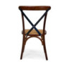 Sedia legno Cross stecche in ferro noce impilabile 51x55x89 cm