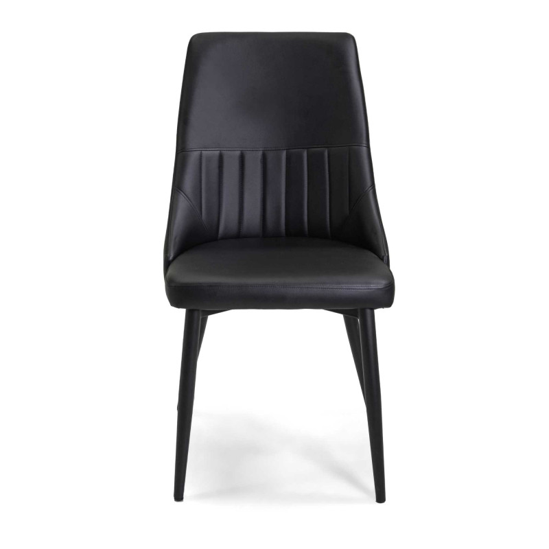 Sedia ecopelle Oliver nera struttura nera 48x58xH90 cm