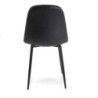 Sedia ecopelle Jacky nera struttura metallo 43x55xH86 cm
