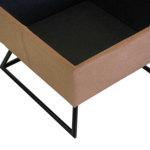 Zoom Puff tessuto con gambe beige quadro cm 58x58h42,5