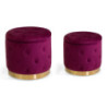 Pouf contenitore velluto trapuntato rosso tondo Ø45xH44 cm