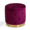 Pouf contenitore velluto trapuntato rosso tondo Ø45xH44 cm