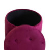 Pouf contenitore velluto trapuntato rosso tondo Ø45xH44 cm