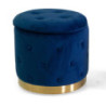 Pouf contenitore velluto trapuntato blu tondo Ø45xH44 cm