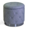 Pouf contenitore tessuto trapuntato grigio Ø45xH44 cm elegante