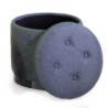 Pouf contenitore tessuto trapuntato grigio Ø45xH44 cm elegante