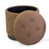Pouf contenitore tessuto trapuntato beige Ø45xH44 cm elegante