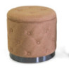 Pouf contenitore tessuto trapuntato beige Ø45xH44 cm elegante