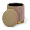 Pouf contenitore velluto crema tondo Ø36xH43 cm elegante