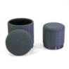 Pouf contenitore tessuto grigio tondo Ø36xH43 cm moderno pratico