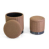 Pouf contenitore tessuto beige tondo Ø36xH43 cm moderno pratico