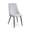 Sedia ecopelle Oliver bianca struttura nera 48x58xH90 cm