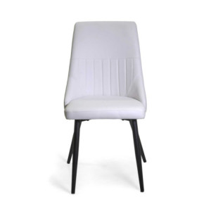 Zoom Sedia ecopelle Oliver bianco struttura nero cm 48x58h48/90