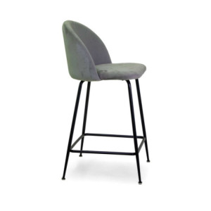 Zoom Sgabello velluto Sammi grigio strutturanero cm 44x48h65/91