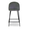 Sgabello velluto Sammi grigio struttura nera 44x48x65-91 cm