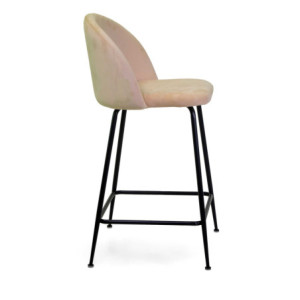 Zoom Sgabello velluto Sammi crema struttura nero cm 44x48h65/91