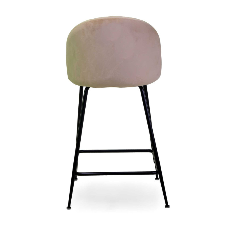 Sgabello velluto Sammi crema struttura nero 44x48x65-91 cm