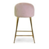 Sgabello velluto Sammi crema struttura oro 44x48x65-91 cm