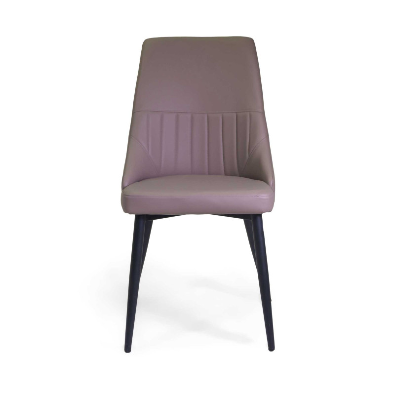 Sedia ecopelle Oliver tortora struttura nera 48x58xH90 cm