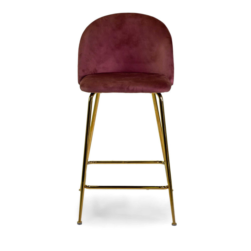 Sgabello Sammi velluto rosa antico struttura oro elegante