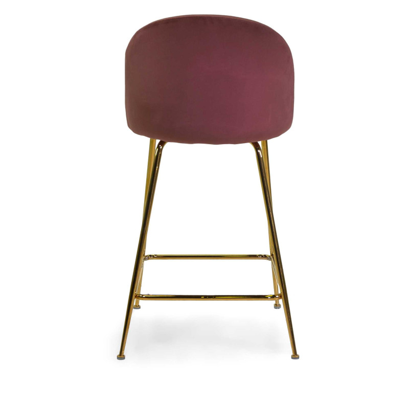 Sgabello Sammi velluto rosa antico struttura oro elegante