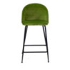 Sgabello Sammi velluto verde struttura nera elegante e moderno